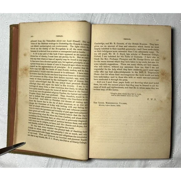 Antique 1874 The Life of Christ Hardcover Book Frederic Farrar Hurst & Company - Picture 12 of 16